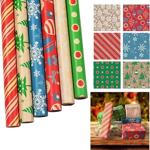 6pcs Kraft Wrapping Paper Set 30in x 156in