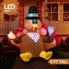 6ft Thanksgiving Inflatable Turkey Eating Pie