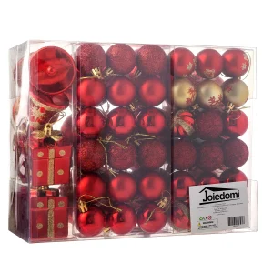 60pcs Red And Gold Assorted Christmas Ornaments