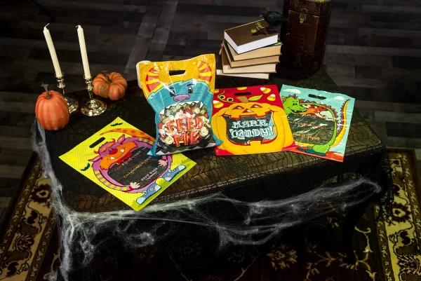 60Pcs Monster Designs See-Through Candy Bags