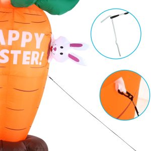 6ft Tall LED Carrot Easter Inflatables Decoration