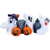 6ft Inflatable LED Ghost with Tombstones and Pumpkins