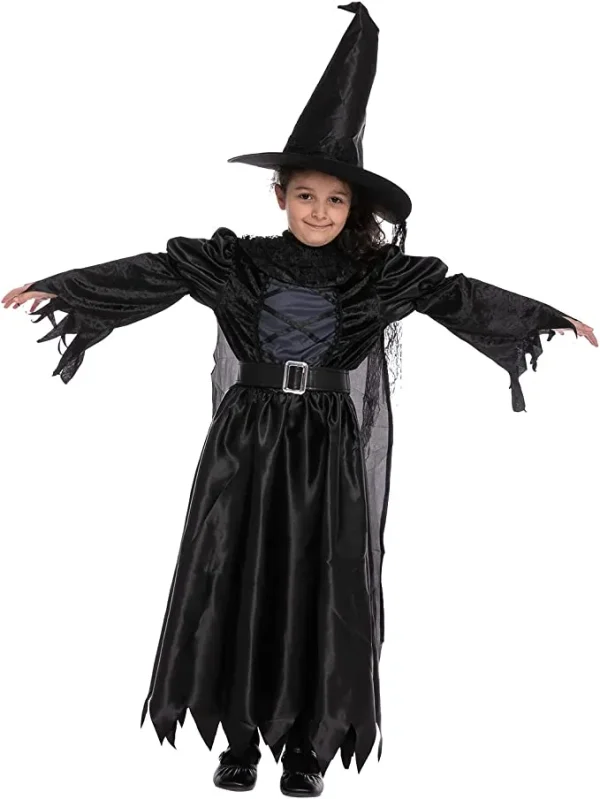 Girls Black Witch Halloween Costume