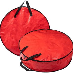 2pcs Red Christmas Wreath Storage Bags 36in