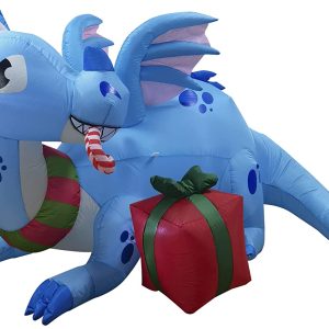 6ft Long Inflatable Dragon Guarding Gift