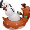 6ft Long Inflatable Reindeer Snow Tubing