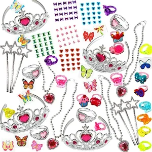 65Pcs Girls Princess Jewelry Toy Playset