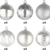 24pcs Silver Christmas Ball Ornaments 2.36in
