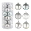 24pcs Silver Christmas Ball Ornaments 2.36in