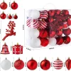 66pcs Red and White Christmas Ornaments