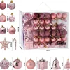 60pcs Assorted Christmas Ornaments Rosegold and White
