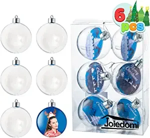 6pcs Clear Christmas Ornament Balls