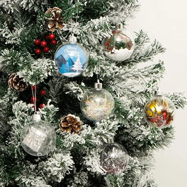 6pcs Clear Christmas Ornament Balls