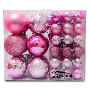 46pcs Assorted Size Baby Blue Christmas Ball Ornaments