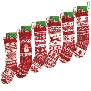 6pcs Christmas Knit Stocking Decoration
