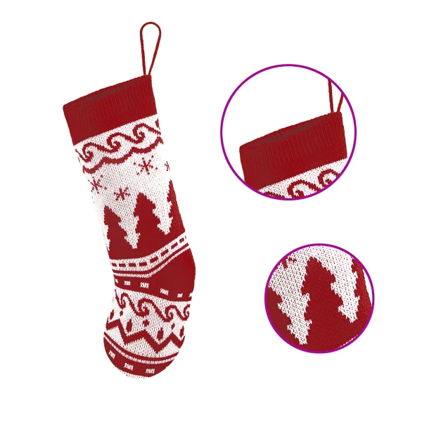 6pcs Knit Christmas Stockings Decoration