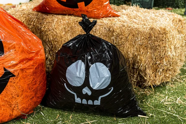 6Pcs Halloween Plastic Lawn Leaf Bags