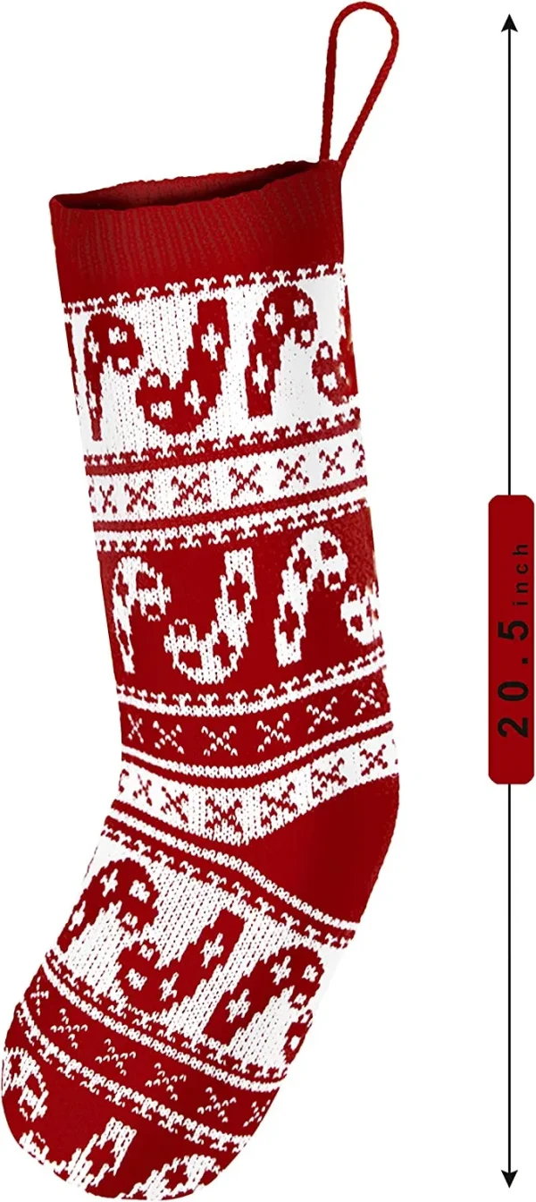 6pcs Christmas Knit Stockings Decorations