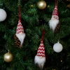 6pcs Christmas Pine Cone Gnome Ornaments Set