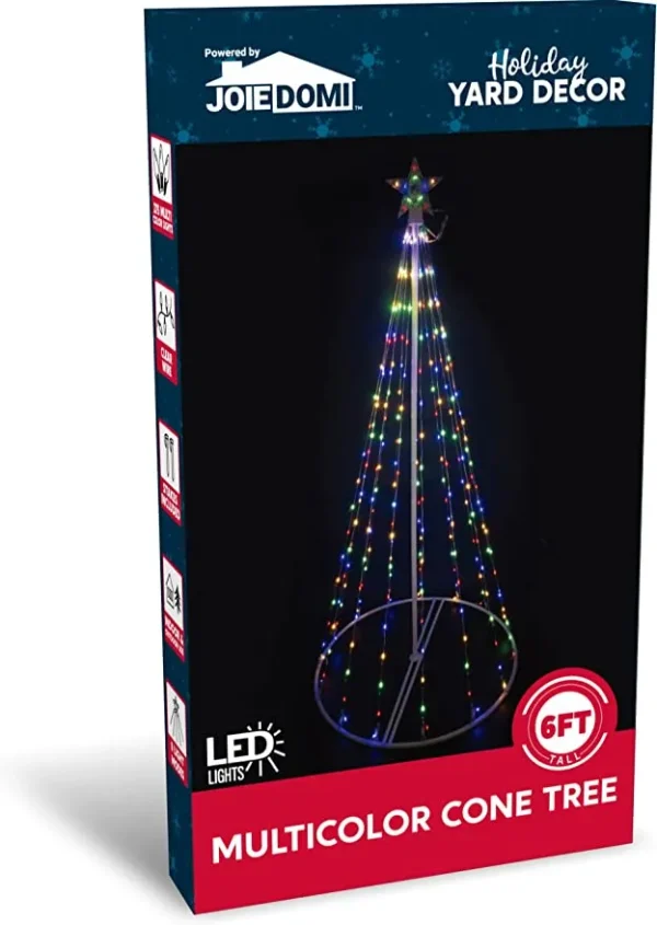 Animated Christmas Cone Tree Yard Light 6ft