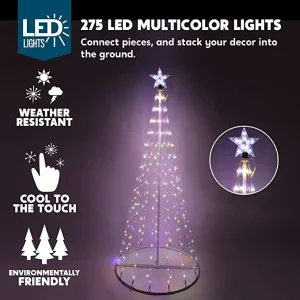 6ft 275 LED Animated Lightshow Cone Christmas Tree