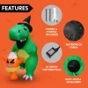 6ft Inflatable LED Dinosaur Catching Candy Corn
