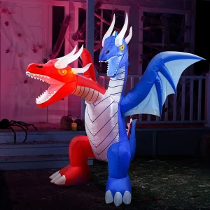6ft Inflatable LED Halloween Double Headed Dragon