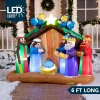 6ft Inflatable LED Nativity Scene with Angels
