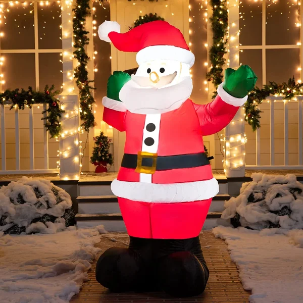 6ft Inflatable LED Santa Carry Gift Bag
