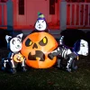 6ft Inflatable LED Skeleton Dog with Pumpkin Decoration