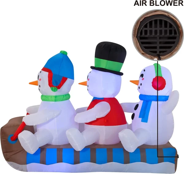 6ft Inflatable LED Snowmen on a Sleigh Ride