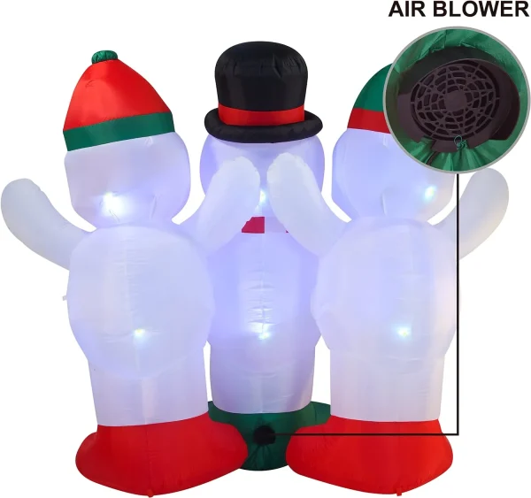 6ft Inflatable LED Three Snowman Christmas Caroling