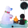 6ft Long Inflatable Polar Bear and Penguin with Campfire