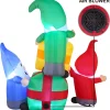 6ft Long LED 3 Christmas Gnome Inflatable