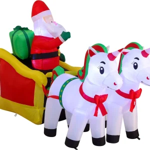 6ft Long LED inflatable ride a unicorn costume Pulling Sleigh