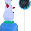 6ft Tall Inflatable Snowman Snowboarding