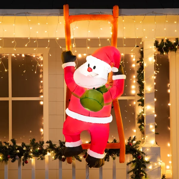 6ft Tall LED Inflatable Climbing Santa Decoration