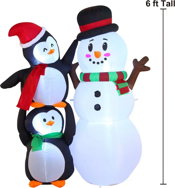 6ft Tall LED Two Penguin Inflatable Decoration
