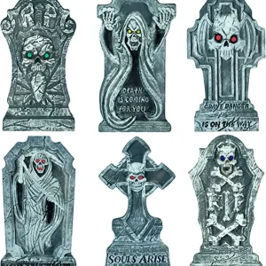 6pcs Halloween Foam Tombstone Decorations