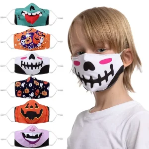 6pcs Halloween Funny Reusable Cloth Masks