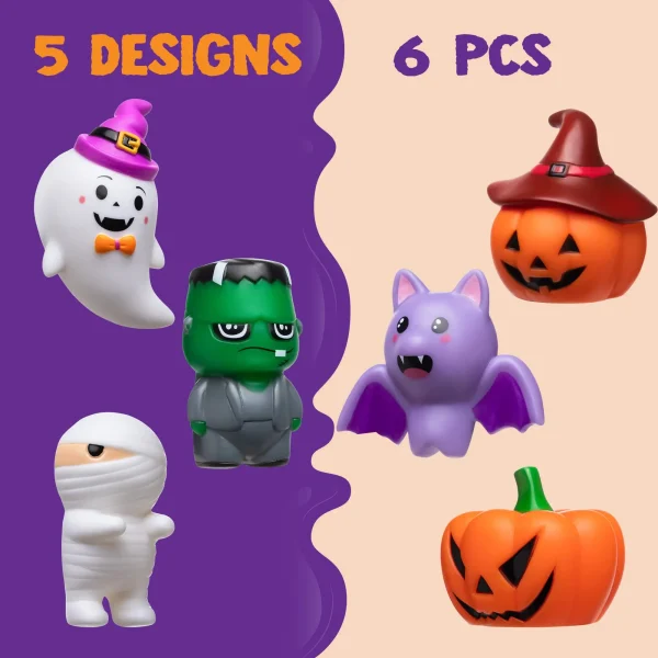 6pcs Halloween LED Light up Bath Toys for Toddlers