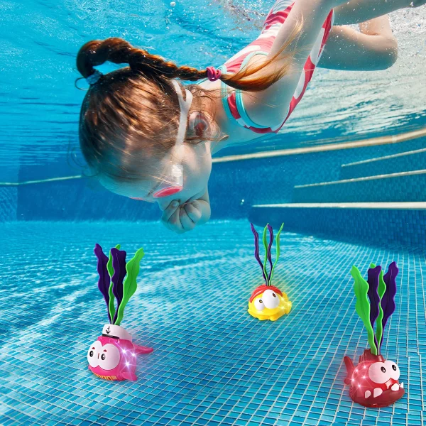 6pcs Light up Animal Toys Diving Pool Set