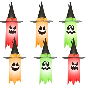 6pcs Light up Hanging Halloween Ghost Decorations 24in