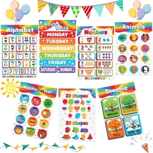 7Pcs Educational Poster 16x11in