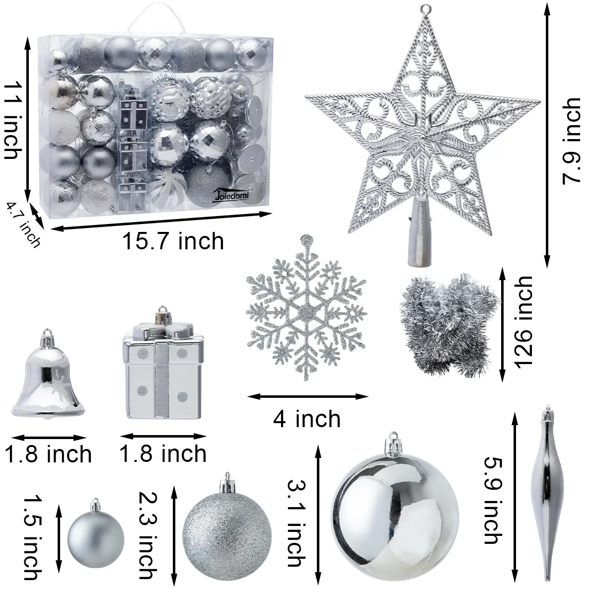 11inch Glitter Snowflake Silver