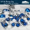70pcs Blue Silver & White Christmas Ornament Set