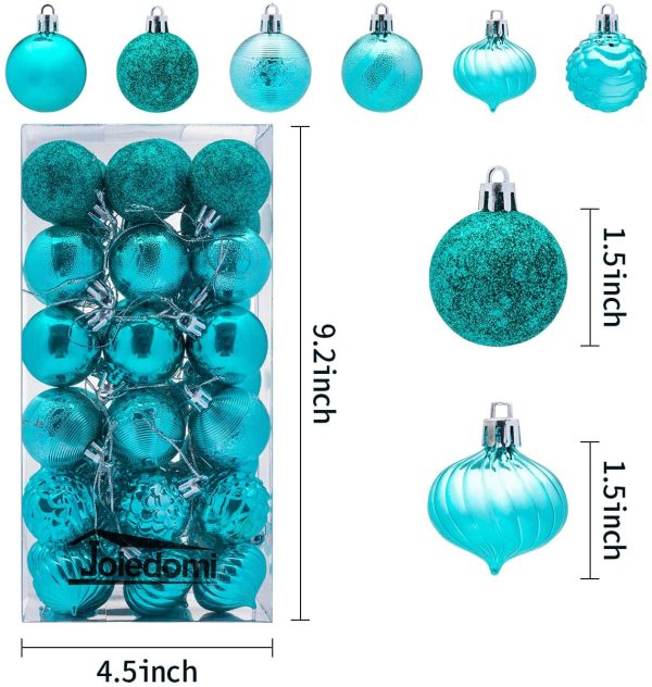 36pcs Teal Christmas Ball Ornament Sets