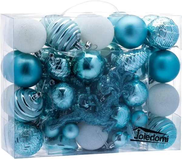 67pcs Baby Blue & White Shatterproof Christmas Ornaments