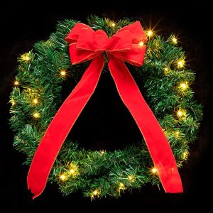 19″ Christmas Wreath with LED Lights