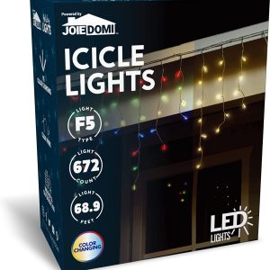 672 LED Christmas Icicle Lights Color Changing